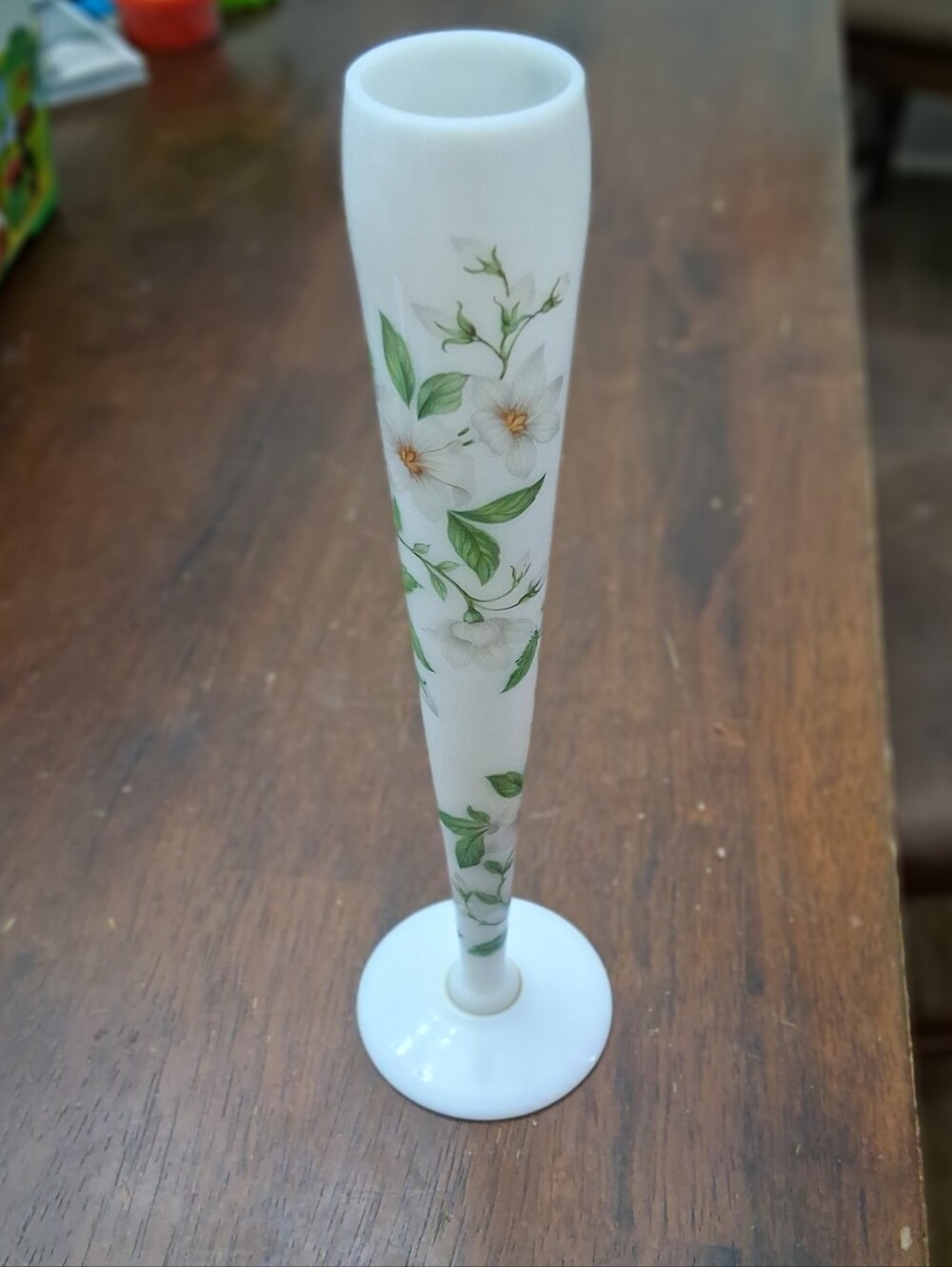 White Floral Stem Vase